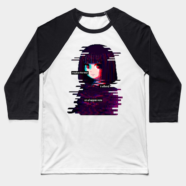 Glitched Anna Graem (VA-11 Hall-A) Baseball T-Shirt by hidexmian